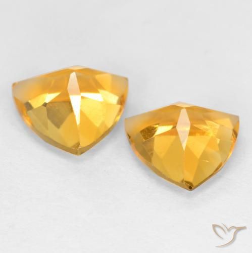 2.14 ct natürliche gold-orange Citrin-Edelsteine, Trillion, VS