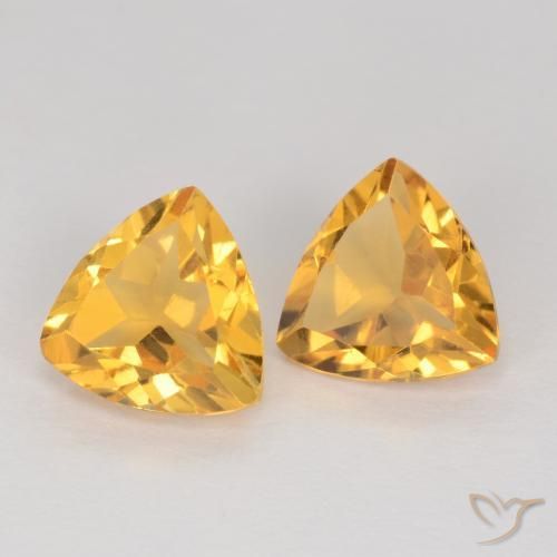 1.94 ct natürliche gold-orange Citrin-Edelsteine, Trillion, VS