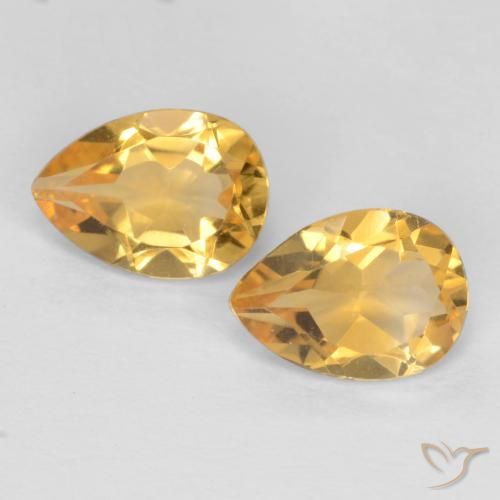 1.25ctw Natürlicher Tiefes Goldorange Citrin, Birnenform, VVS-VS
