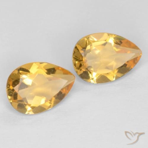 1.25 ct natürliche Tiefes Goldorange Citrin-Edelsteine, Birnenform, VVS-VS