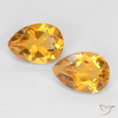 1.42ctw Natürlicher Dunkelorange-Gold Citrin, Birnenform, VVS-VS