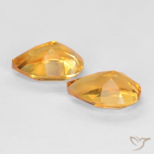1.42 ct natürliche Dunkelorange-Gold Citrin-Edelsteine, Birnenform, VVS-VS