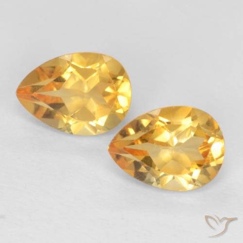 1.44ctw Natürlicher Helles Gold Citrin, Birnenform, VVS-VS