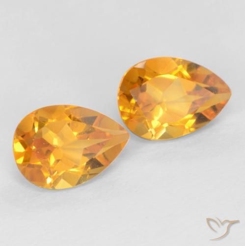 1.39 ct natürliche Tiefes Orange-Gold Citrin-Edelsteine, Birnenform, VVS-VS