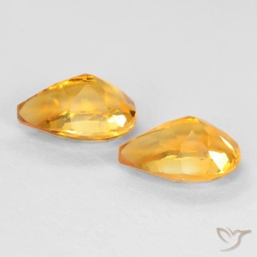 1.39 ct natürliche Tiefes Orange-Gold Citrin-Edelsteine, Birnenform, VVS-VS