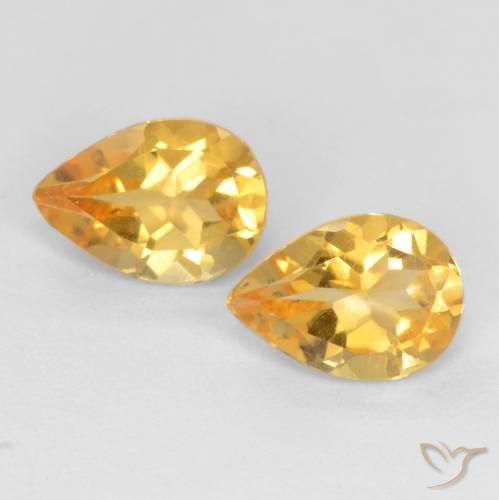 1.18ctw Natürlicher Mittel-Dunkelgold Citrin, Birnenform, VVS-VS