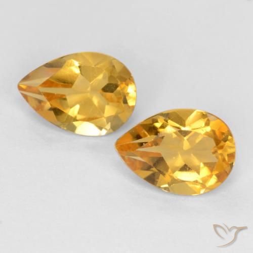 1.29ctw Natürlicher Mittel-Dunkelgold Citrin, Birnenform, VVS-VS