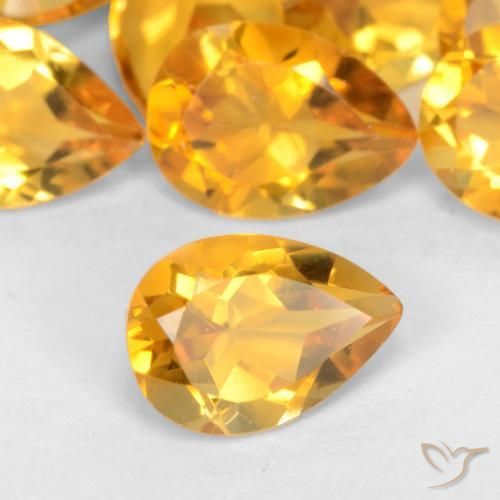 9,17 ctw natürlicher Orange-Gold Citrin, Birnenform, VS