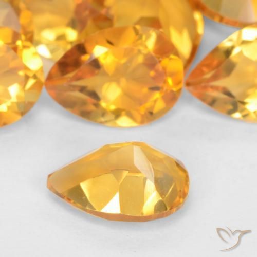 9,17 ctw natürlicher Orange-Gold Citrin, Birnenform, VS