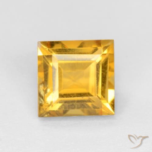 1.67ct Natürlicher Mittelgold Citrin, Quadrat, VS