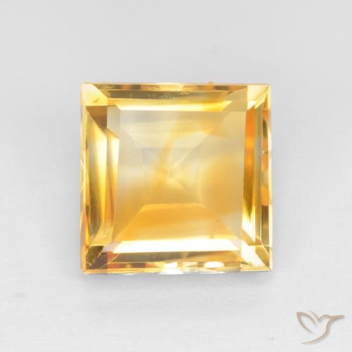 3.41ct Natürlicher Helles Gold Citrin, Quadrat, VS