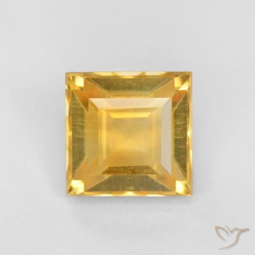 1.46ct Natürlicher Mittleres Gold Citrin, Quadrat, VS