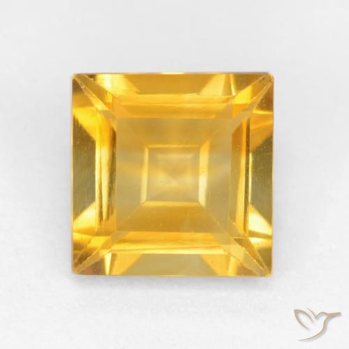 1.44ct Natürlicher gold-orange Citrin, Quadrat, VS