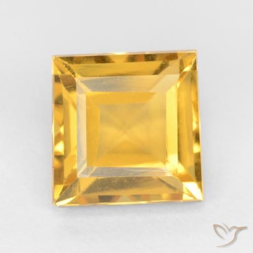 1.51ct Natürlicher gold-orange Citrin, Quadrat, VS