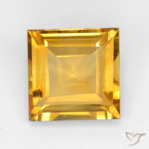 3.06ct Natürlicher Mittelgold Citrin, Quadrat, VS