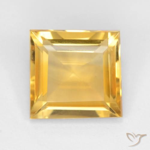 2.87ct Natürlicher Helles Gold Citrin, Quadrat, VS