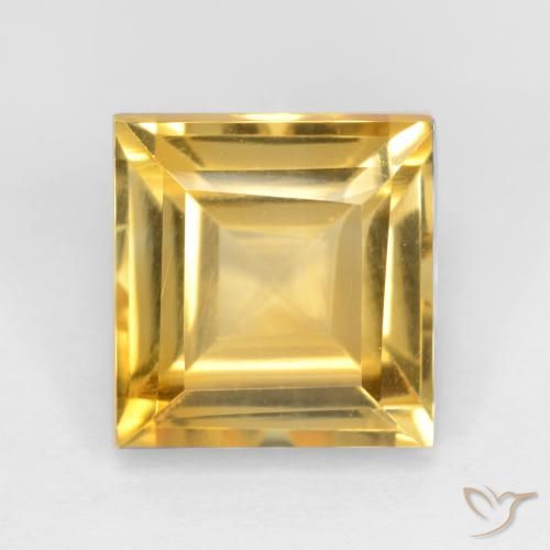 3.76ct Natürlicher Mittelgold Citrin, Quadrat, VS