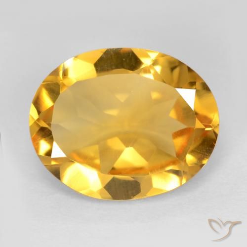 2.96ct Natürlicher Tiefes Goldorange Citrin, Oval, VS