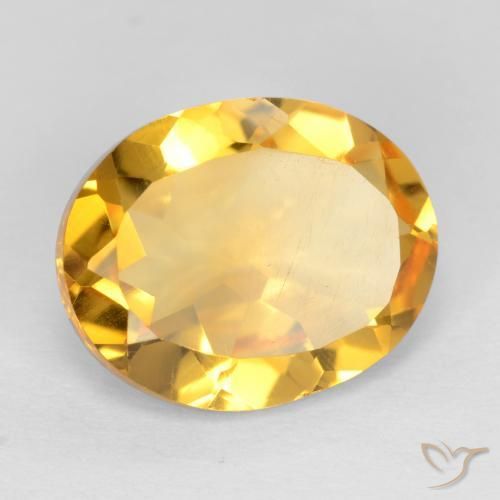 9,17 ctw natürlicher Tiefes Goldorange Citrin, Oval, VS
