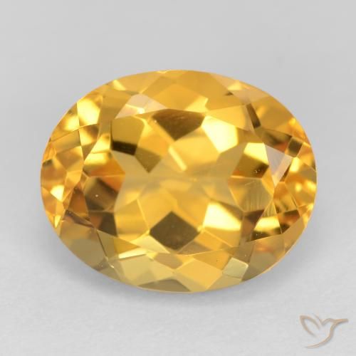 3.71ct Natürlicher Tiefes Goldorange Citrin, Oval, VS