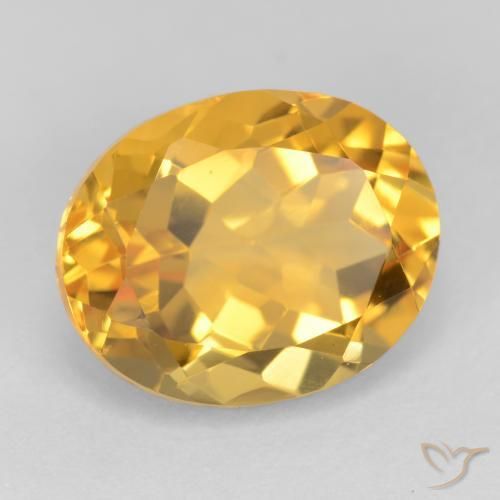 9,17 ctw natürlicher Tiefes Goldorange Citrin, Oval, VS