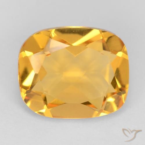 3.42ct Natürlicher gold-orange Citrin, Kissen, VS
