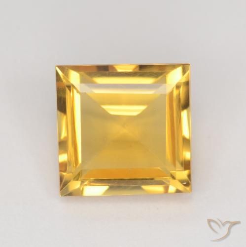 3.14ct Natürlicher gold-orange Citrin, Quadrat, VS