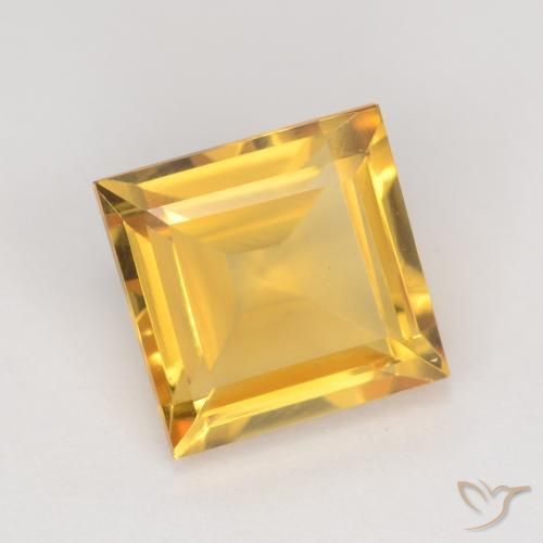 9,17 ctw natürlicher gold-orange Citrin, Quadrat, VS