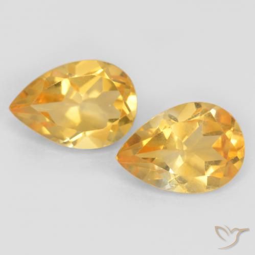 1.39ctw Natürlicher Tiefes Goldorange Citrin, Birnenform, VVS-VS