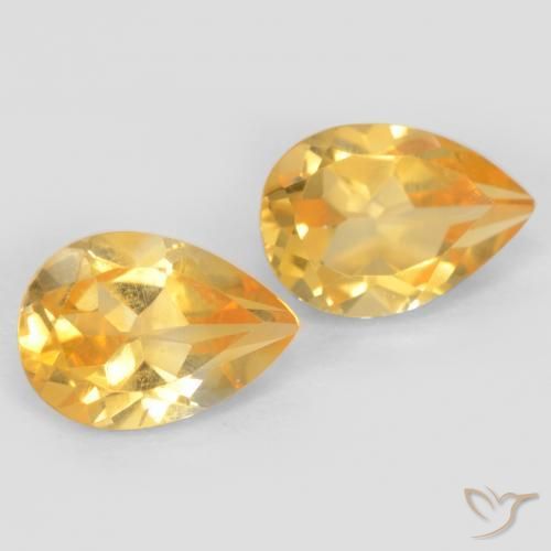 1.39 ct natürliche Tiefes Goldorange Citrin-Edelsteine, Birnenform, VVS-VS