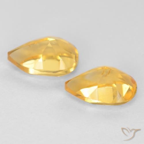 1.39 ct natürliche Tiefes Goldorange Citrin-Edelsteine, Birnenform, VVS-VS