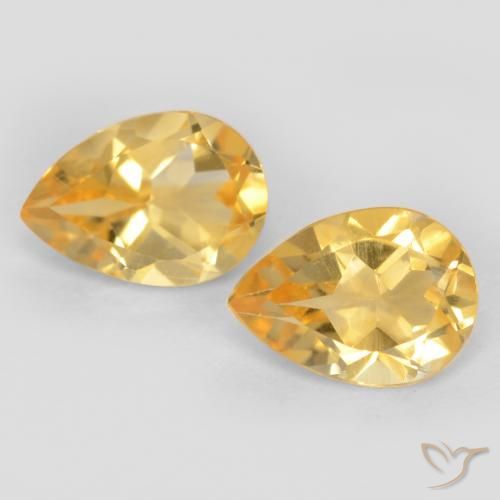 1.25ctw Natürlicher Golden Citrin, Birnenform, VVS-VS
