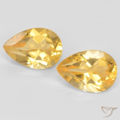1.38ctw Natürlicher Mittleres Gold Citrin, Birnenform, VVS-VS