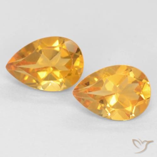 1.28ctw Natürlicher Orange-Gold Citrin, Birnenform, VVS-VS