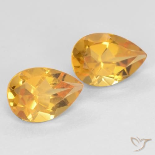 1.28 ct natürliche Orange-Gold Citrin-Edelsteine, Birnenform, VVS-VS