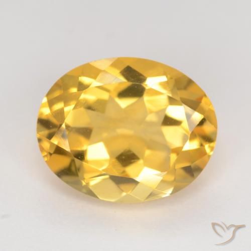 3.32ct Natürlicher Mittelgold Citrin, Oval, VVS-VS