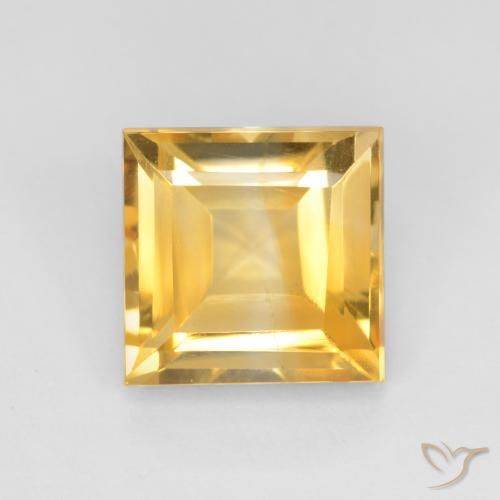 3.11ct Natürlicher Helles Gold Citrin, Quadrat, VS