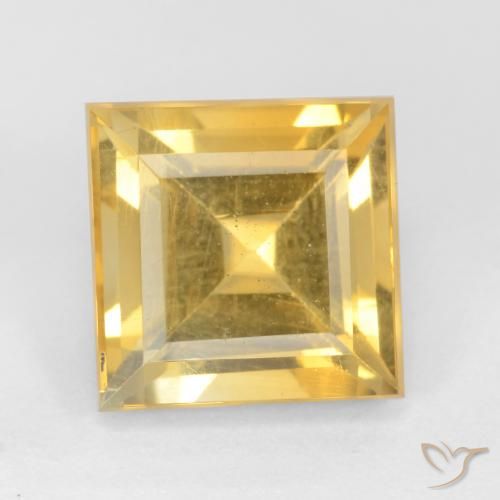 3.50ct Natürlicher Golden Citrin, Quadrat, VS
