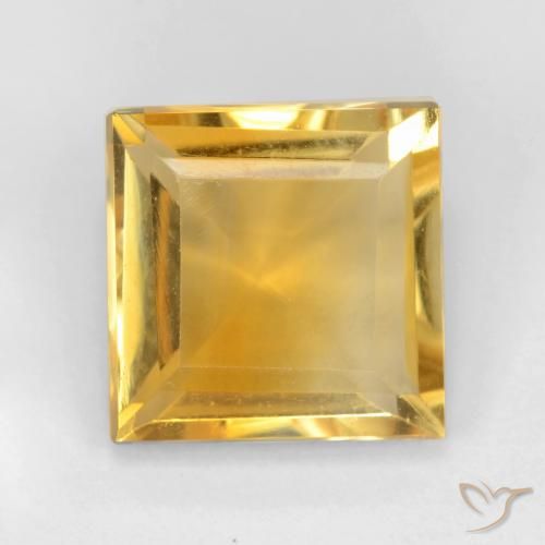 3.06ct Natürlicher Mittelgold Citrin, Quadrat, VS