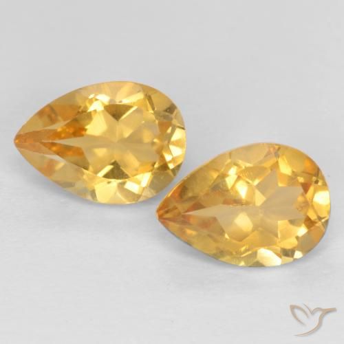 1.37ctw Natürlicher Mittleres Gold Citrin, Birnenform, VVS-VS
