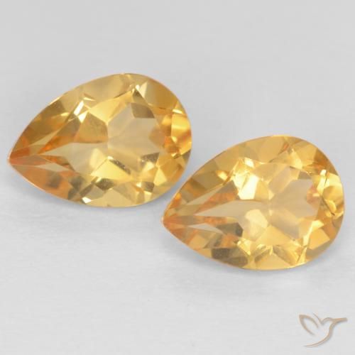 1.28ctw Natürlicher Hellorange-Gold Citrin, Birnenform, VVS-VS