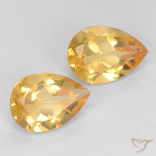 1.28 ct natürliche Hellorange-Gold Citrin-Edelsteine, Birnenform, VVS-VS