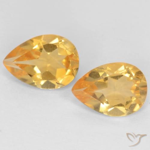 1.18ctw Natürlicher Orange-Gold Citrin, Birnenform, VVS-VS