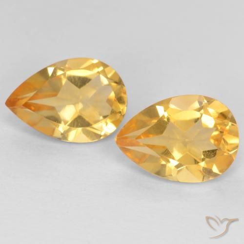 1.23ctw Natürlicher Orange-Gold Citrin, Birnenform, VVS-VS