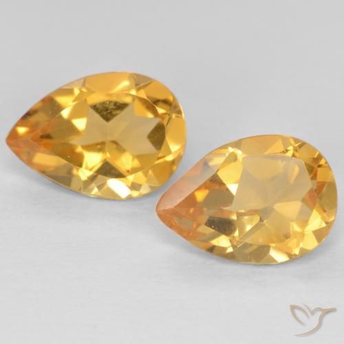 1.19ctw Natürlicher Mittel-Dunkelgold Citrin, Birnenform, VVS-VS
