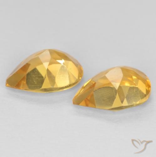 1.19 ct natürliche Mittel-Dunkelgold Citrin-Edelsteine, Birnenform, VVS-VS