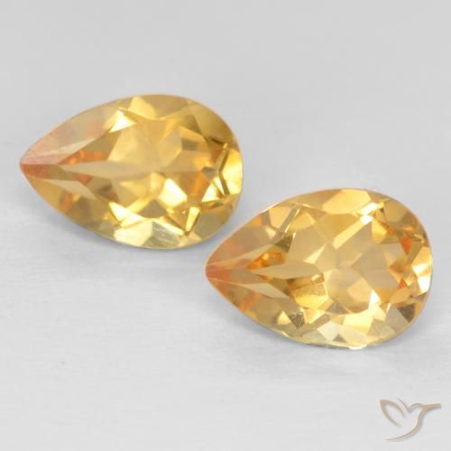 1.27ctw Natürlicher Orange-Gold Citrin, Birnenform, VVS-VS