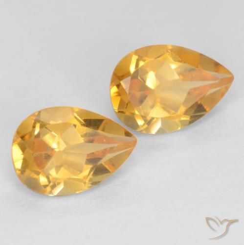 1.26 ct natürliche Tiefes Goldorange Citrin-Edelsteine, Birnenform, VVS-VS