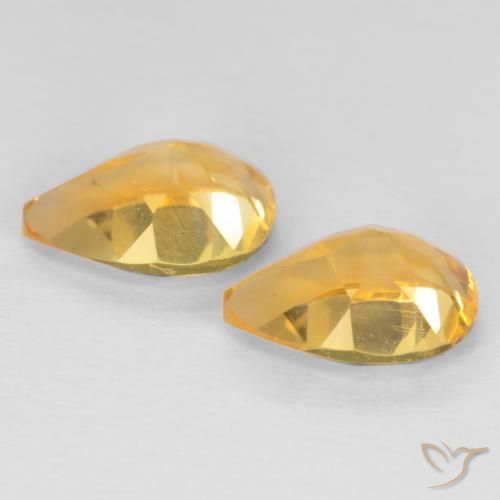 1.26 ct natürliche Tiefes Goldorange Citrin-Edelsteine, Birnenform, VVS-VS