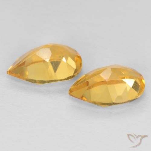 1.16 ct natürliche Tiefes Goldorange Citrin-Edelsteine, Birnenform, VVS-VS